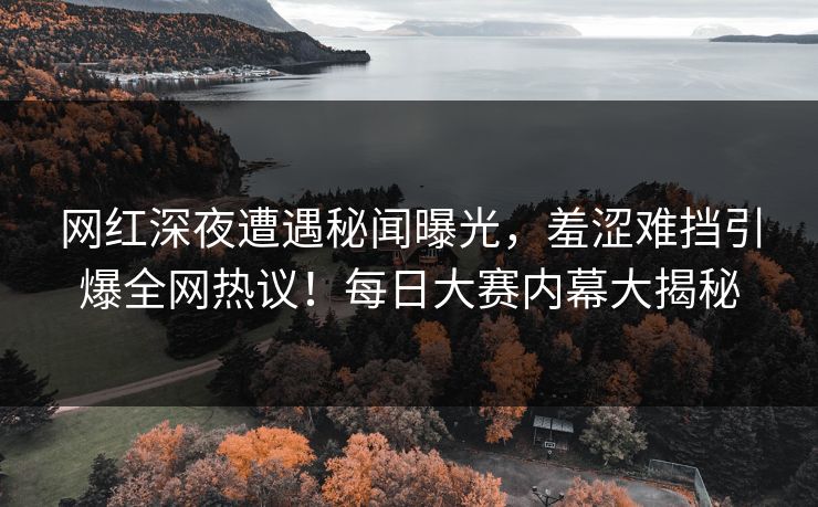 网红深夜遭遇秘闻曝光，羞涩难挡引爆全网热议！每日大赛内幕大揭秘