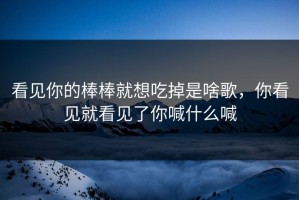 看见你的棒棒就想吃掉是啥歌，你看见就看见了你喊什么喊