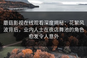 蘑菇影视在线观看深度揭秘：花絮风波背后，业内人士在夜店舞池的角色愈发令人意外